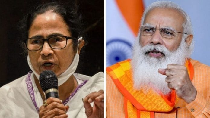 File photo of PM Modi, Mamata Banerjee | ANI