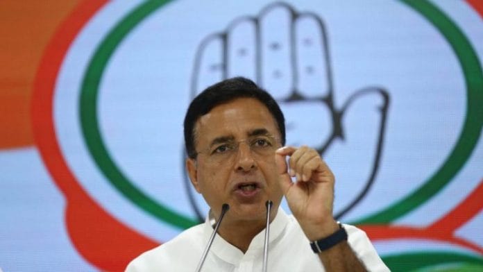 Congress spokesperson Randeep Surjewala | Photo: Suraj Singh Bisht | ThePrint