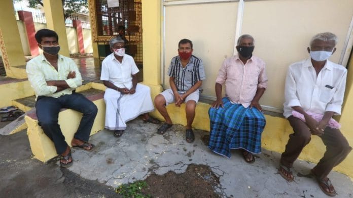Villagers outside the Hallegere PHC in Mandya district | Photo: Praveen Jain/ThePrint