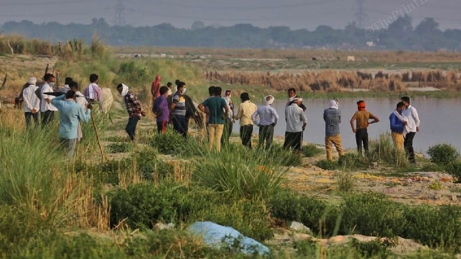 Angry villagers gathered at Buxar Ghat Sunday to complain about lack of hygiene | Photo: Praveen Jain/ThePrint