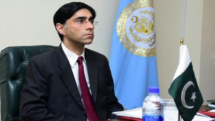 Pakistan’s National Security Adviser Moeed Yusuf (file photo) | Twitter/@YusufMoeed