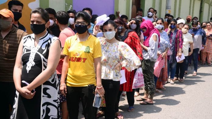 A queue outside a vaccination centre at Jalandhar, Punjab | Representational image | ANI
