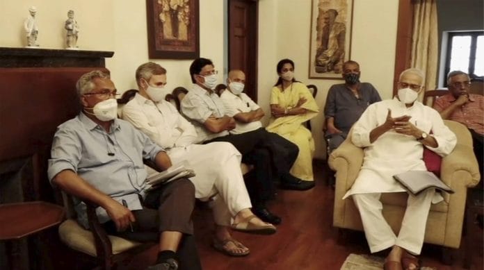 File photo | Former JK CM Omar Abdullah and TMC leader Yashwant Sinha during a meeting with opposition leaders, at NCP President Sharad Pawar's residence in New Delhi in June | PTI