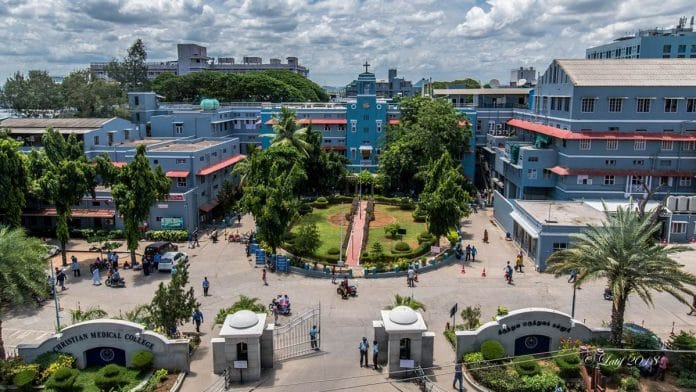 An aerial view of the front side of Christian Medical College in Vellore | Photo: www.cmch-vellore.edu