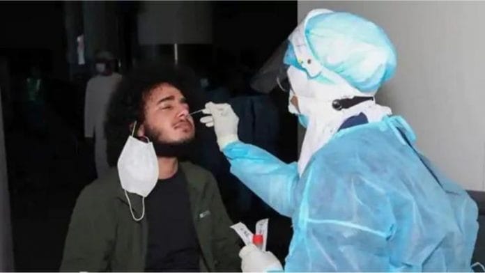 File photo of a healthcare worker conducting Covid-19 RT-PCR testing at Muscat International Airport | Representational image | AP Commons