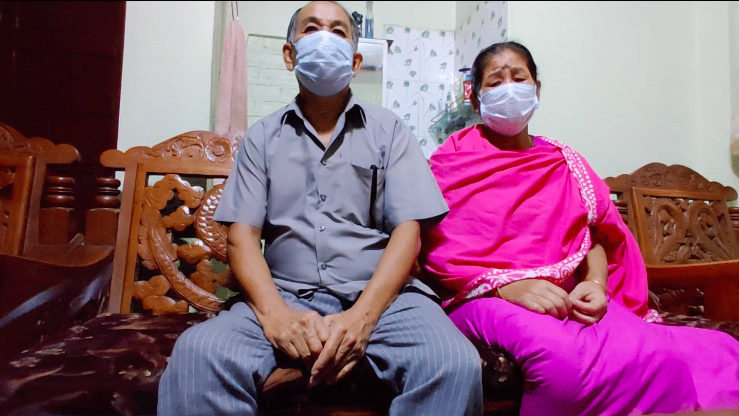 Erendro’s parents, Leichombam Raghumani (left) and L. Landhoni | Photo: Simrin Shirur/ThePrint