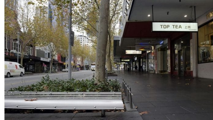 A near-deserted road during a lockdown in Melbourne, Australia, on 28 May 2021 | Carla Gottgens/Bloomberg