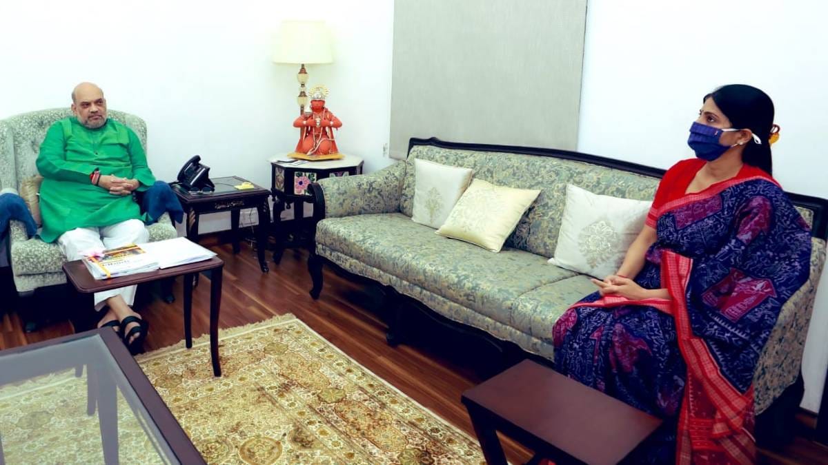 Apna Dal chief Anupriya Patel with Home Minister Amit Shah in Delhi on Thursday | Photo by special arrangement