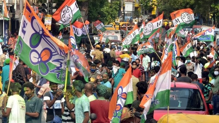 Representational image | File photo of TMC flags | Photo: ANI