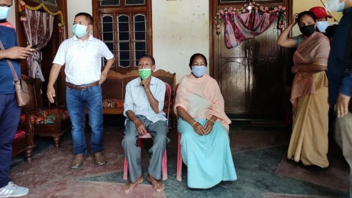 Mirabai Chanu's parents after her Olympic feat at their home in the village of Nongpok Kakching in Imphal East district. | Photo: Simrin Sirur/ThePrint