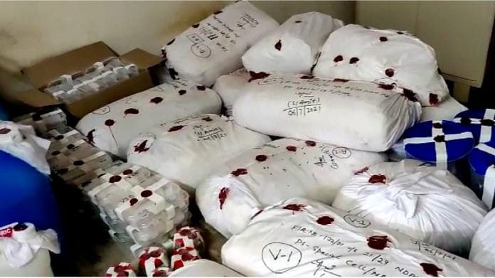 Special Cell of Delhi Police seized 354 kg of heroin worth Rs. 2,500 crores, in New Delhi on Saturday. Four person have been arrested | ANI photo