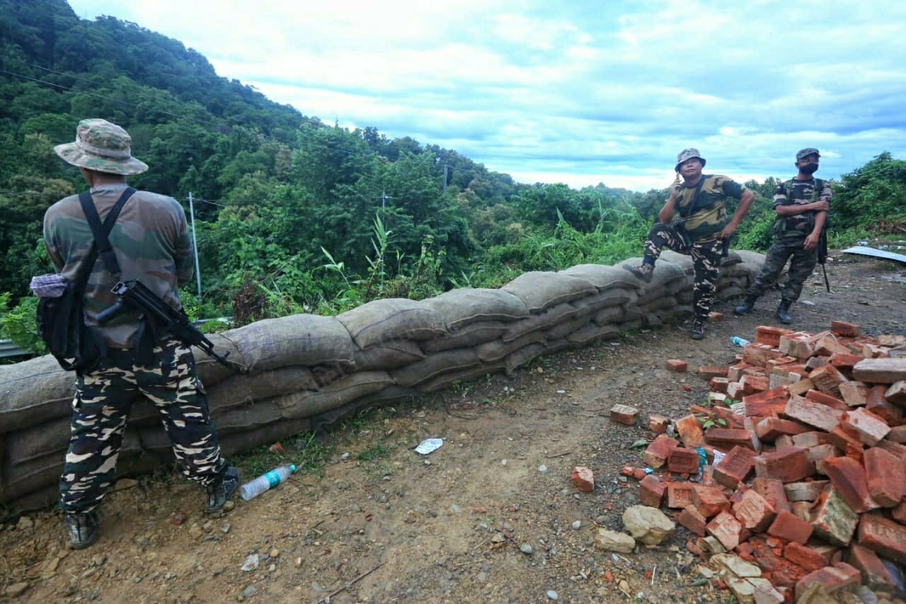 Mizoram police stationed at the post | Photo: Praveen Jain | ThePrint