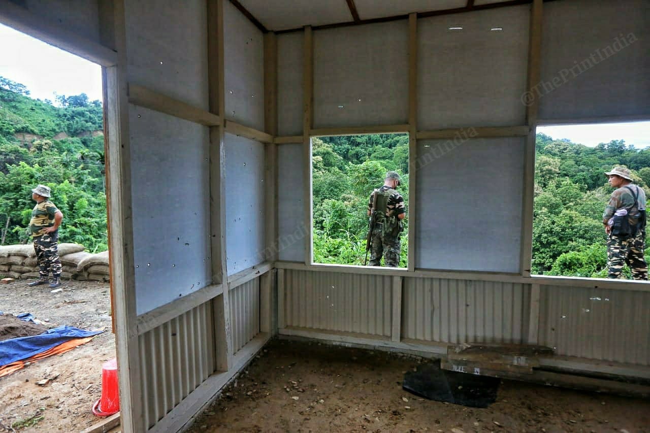 Bullet marks on the walls of the shelter in the Kawngkhar post of Mizoram | Photo: Praveen Jain | ThePrint