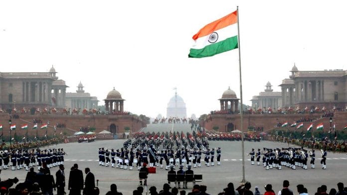 Army, Navy and Air Force bands perform during the full dress rehearsals for the Beating the Retreat Ceremony at Vijay Chowk, New Delhi in January 2020 | ANI