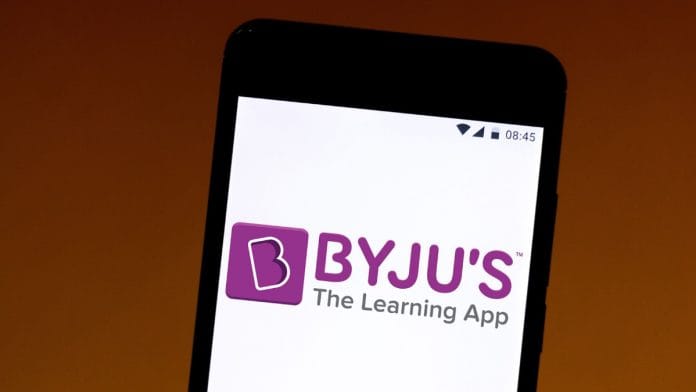 BYJU'S the learning app logo displayed on a smartphone. Photographer: Rafael Henrique/SOPA Images/Getty Images/LightRocket via Bloomberg