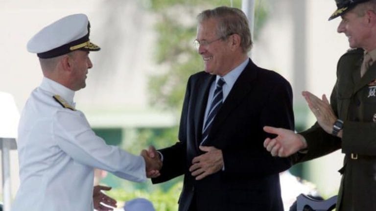 In squash and in life, my boss Donald Rumsfeld never gave in