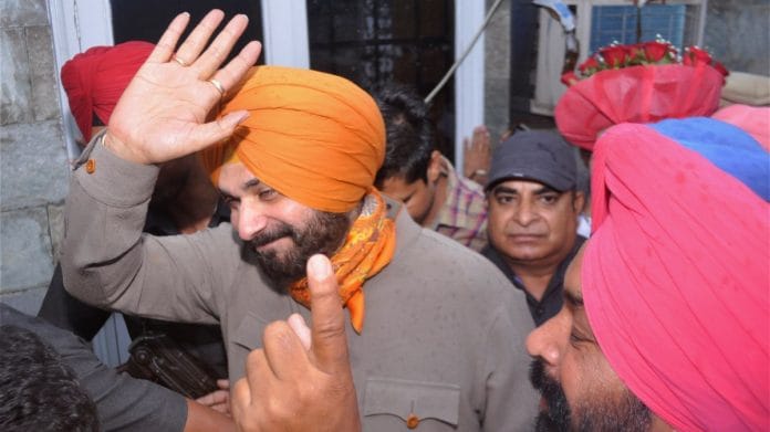 Newly elected Punjab Pradesh Congress Committee (PPCC) President Navjot Singh Sidhu at his residence in Patiala Monday, on 19 July 2021 | PTI