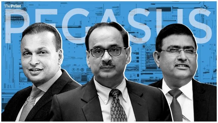 Businessman Anil Ambani, former CBI director Alok Verma and Rakesh Asthana | Graphic by Ramandeep Kaur | ThePrint