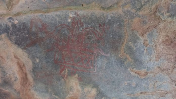 A specimen of the paleolithic paintings found in the Aravallis | By special arrangement