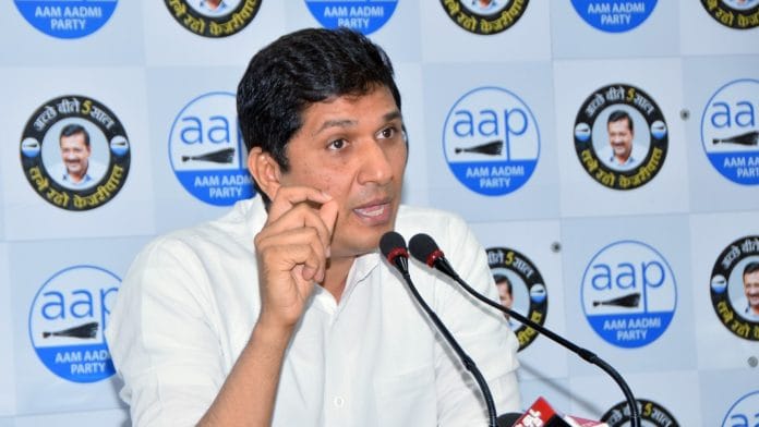 File photo of Aam Aadmi Party leader Saurabh Bhardwaj in New Delhi