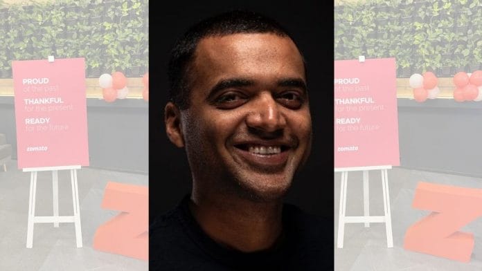 File photo of Zomato founder Deepinder Goyal | Twitter/@deepigoyal