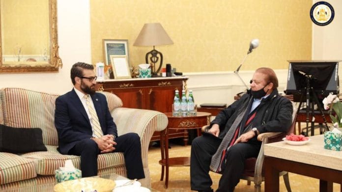 Former Pakistan PM Nawaz Sharif met Afghan National Security Advisor Hamdullah Mohib in London | Twitter @NSCAfghan