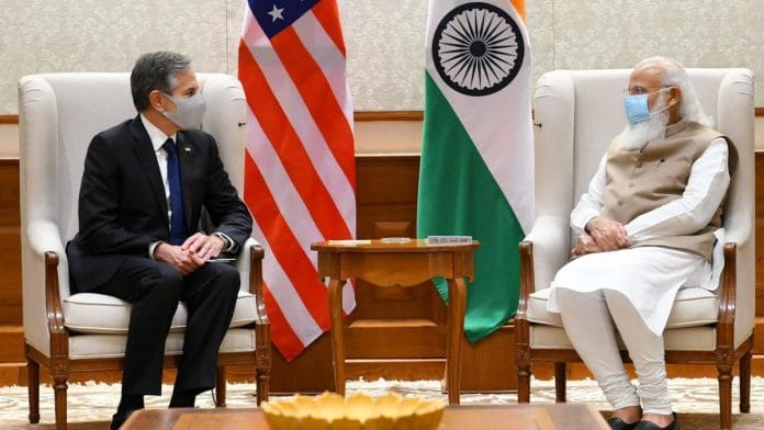 US Secretary of State Antony J. Blinken (left) with Prime Minister Narendra Modi Wednesday | Photo: Twitter/@narendramodi