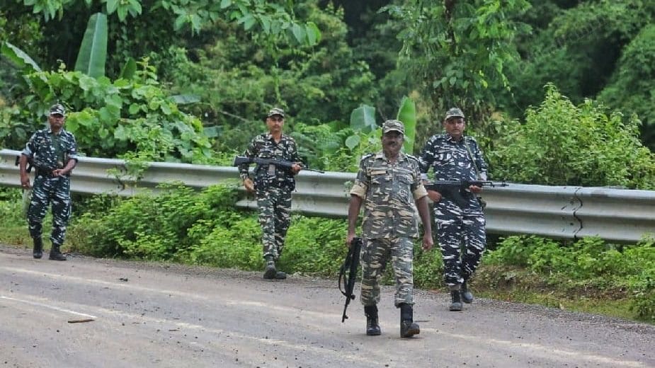 A CRPF patrol at the disputed site Wednesday | Photo: Praveen Jain/ThePrint