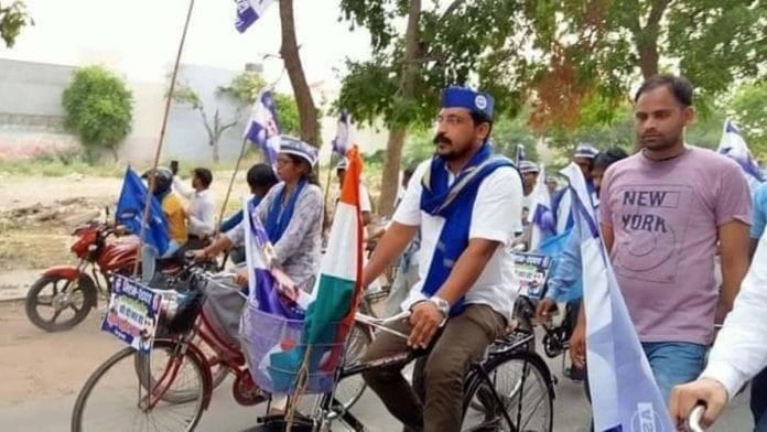 Azad Samaj Party chief Chandra Shekhar Aazad during his 'Cycle Yatra' in Uttar Pradesh. | Photo: Special arrangement