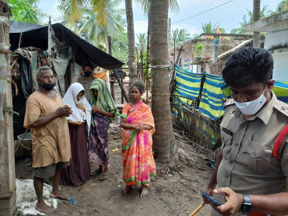 John Benny and his family outside their hut in Kadali village in Razole Mandal, Andhra Pradesh, which self-isolated for 15 months. | Photo by special arrangement