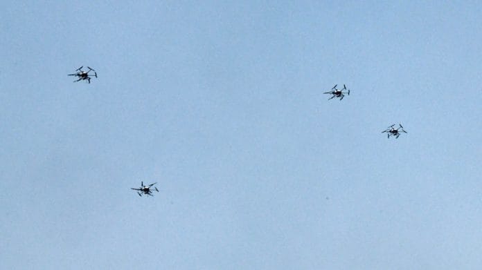 File photo | Indian Army demonstrates combat swarm drones during the Army Day Parade in New Delhi on Friday, 2021 | ANI
