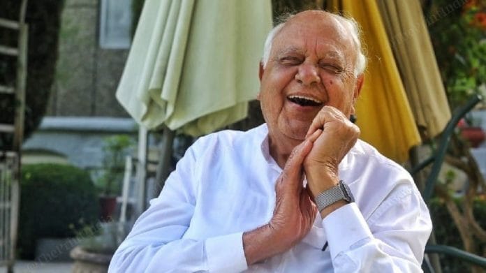 Former chief minister Farooq Abdullah | Photo: Praveen Jain | ThePrint