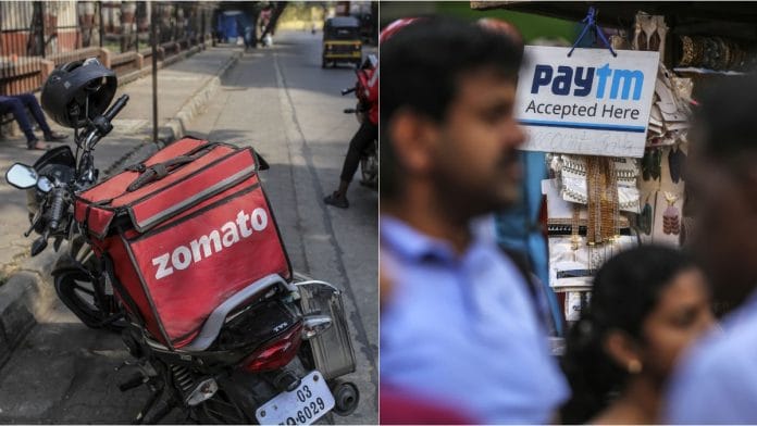 Zomato and Paytm logos | Bloomberg