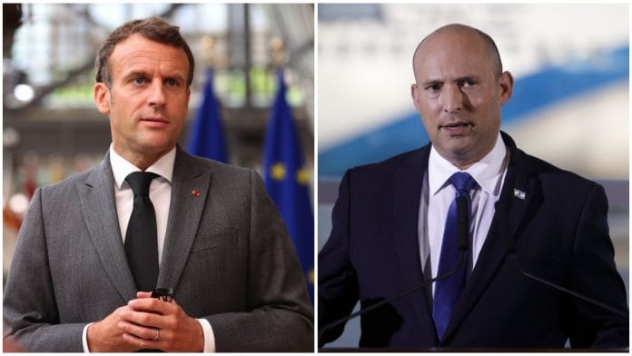 French President Emmanuel Macron and Israeli Prime Minister Naftali Bennett (file photo) | Bloomberg