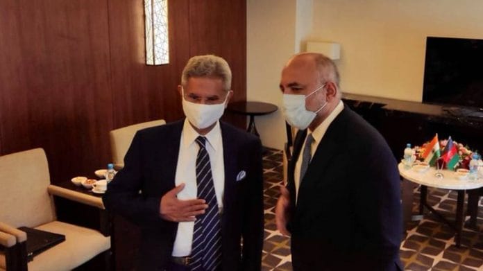 External Affairs Minister S Jaishankar with Afghan Foreign Minister Mohammad Haneef Atmar in Dushanbe | Twitter | @DrSJaishankar