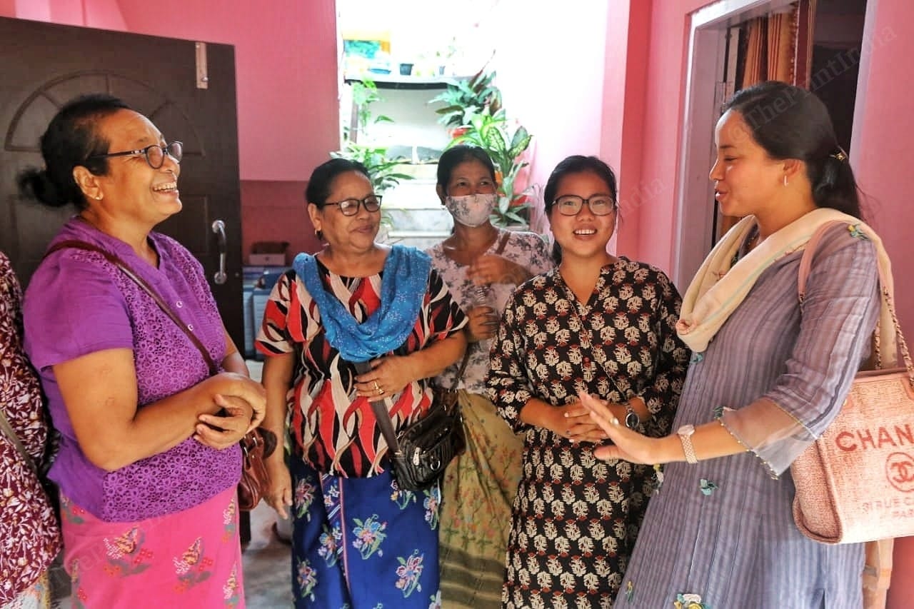 Mehtab Agitok Sangma meeting local women's at the village of Bajengdoba Photo: Praveen Jain | ThePrint