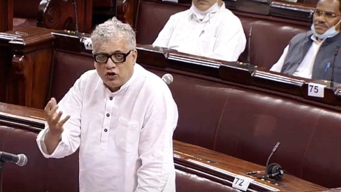 File photo of Trinamool Congress leader Derek O'Brien speaking in Rajya Sabha | ANI
