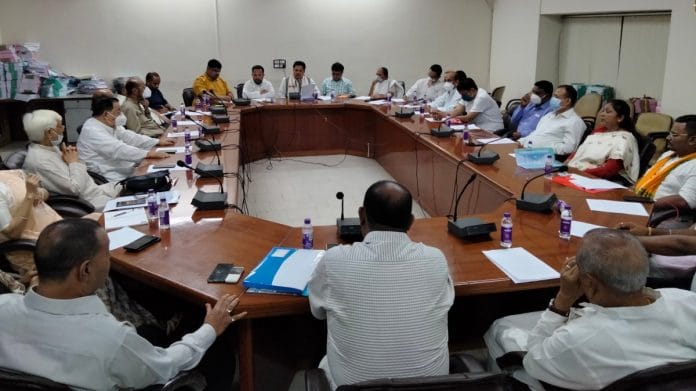 Assam Congress president Bhupen Bora chairs the core committee meeting at Dispur, on 31 August 2021 | Twitter/@INCAssam