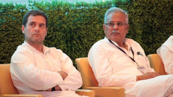 Rahul Gandhi with Chhattisgarh Chief Minister Bhupesh Baghel (file photo) | Twitter/@bhupeshbaghel