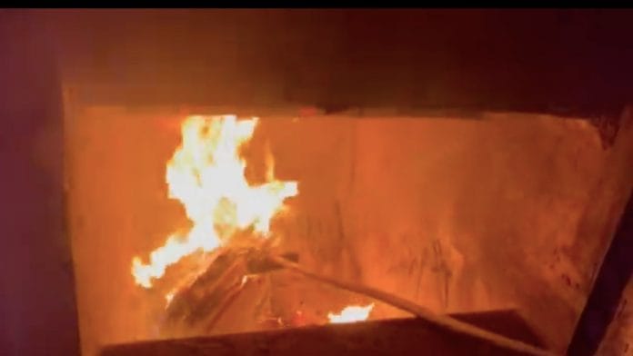 Screenshot of the video posted by Shabana Basij-Rasikh, co-founder of a girl's boarding school in Afghanistan, burning students' records | Twitter