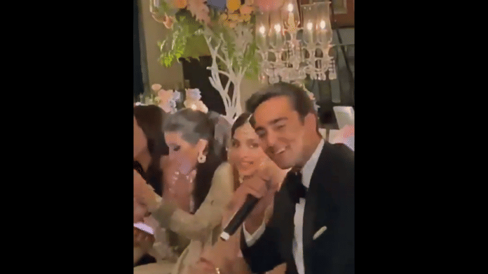 Screengrab of Junaid Safdar singing at his wedding. | Photo credit: Twitter