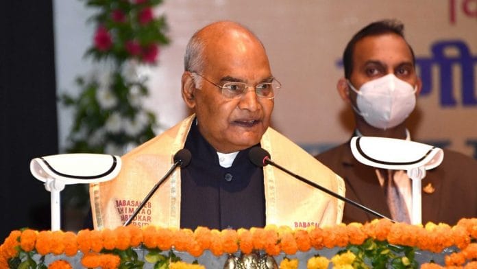 President Ram Nath Kovind at the 9th convocation of the Babasaheb Bhimrao Ambedkar University in Lucknow Thursday | Photo: Twitter/@rashtrapatibhvn