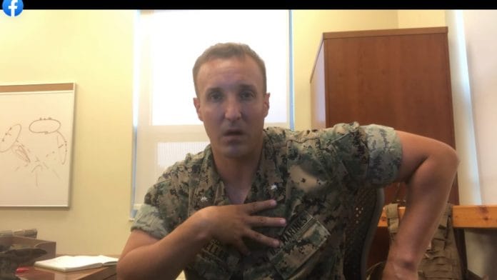 A screenshot from the video posted by Marine Lieutenant Colonel Stuart Scheller | Facebook