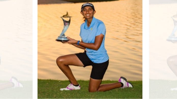 File photo of Indian golfer Aditi Ashok | Twitter /@aditigolf