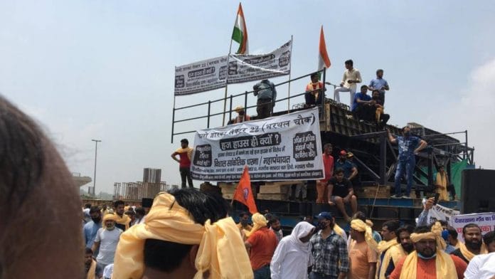 Protest staged against Haj House project in Dwarka Sector 22, in New Delhi on 6 August 2021 | Image by special arrangement | BP Vaishnav, secretary, All Dwarka Residents’ Federation