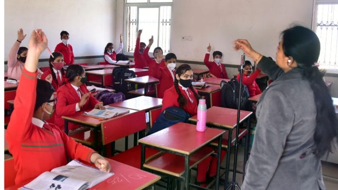 Students in classroom maintaining social distance | Representational Image| ANI