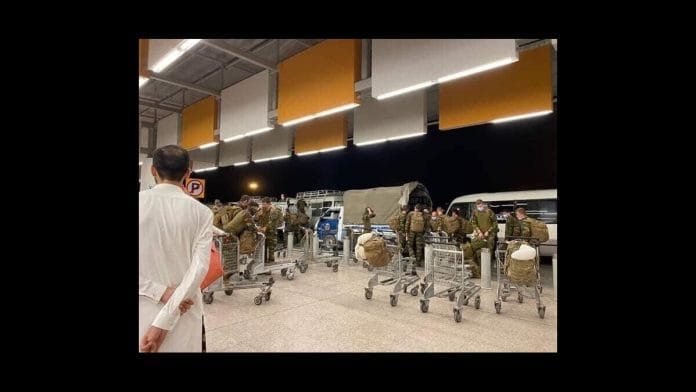 US soldiers at Islamabad Airport. | Picture credit: @AnasMallick/Twitter