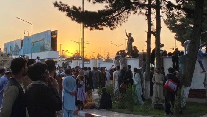 Scenes outside Kabul airport Monday morning | Photo: Nayanima Basu/ThePrint