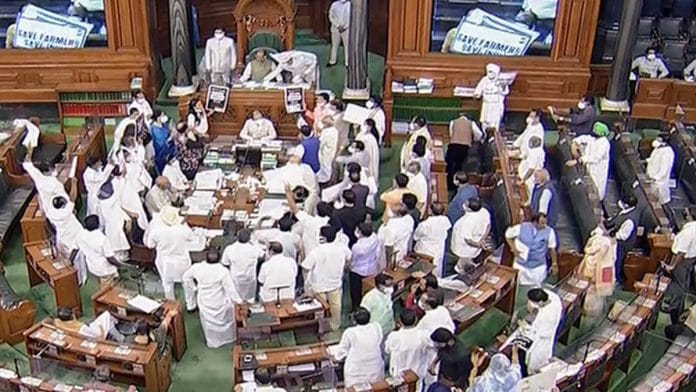 A view of the Lok Sabha during the Monsoon Session of Parliament, in New Delhi, on 6 August 2021 | PTI