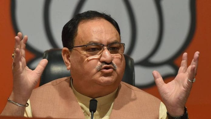 File photo of BJP president J.P. Nadda | PTI